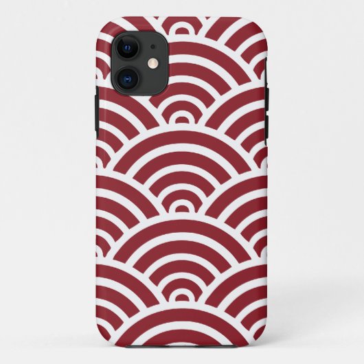 Maroon Scallop Pattern Case-Mate iPhone Case (Achterkant)