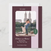 Maroon Scalloped Edge De datum opslaan Kaart (Achterkant)