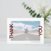 Maroon School Kleur Foto Bedankkaart (Staand voorkant)