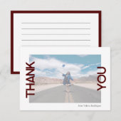 Maroon School Kleur Foto Bedankkaart (Voorkant / Achterkant)