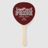 Maroon School Pride Mascot naam Handboek Handwaaier (Voorkant)