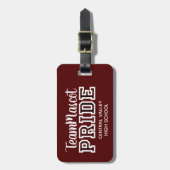 Maroon School Pride Mascot Name Bagagelabel (Voorkant verticaal)