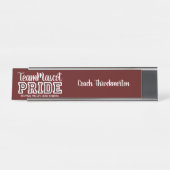 Maroon School Pride Mascot Name Desk Name Bord Bureau Naambordje (Voorkant)