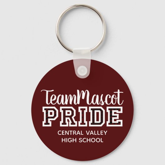Maroon School Pride Mascot Name Sleutelhanger (Voorkant)