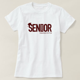 Maroon SENIOR met studiepluier T-shirt