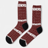 Maroon Seniors Seniors Seniors Socks Sokken (Links)