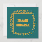   Maroon Shaadi Mubarak Kaart (Voorkant)