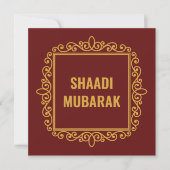 Maroon Shaadi Mubarak Kaart (Voorkant)