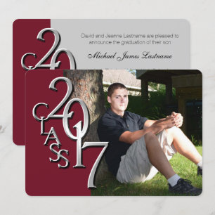 Maroon & Silver 2017 Afstuderen Uitnodiging