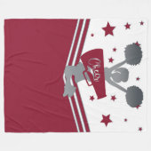 Maroon Silver Stars Cheer Cheer Cheer-leading Girl Fleece Deken (Voorkant (Horizontaal))