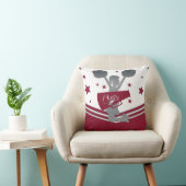 Maroon Silver Stars Cheer Cheer Cheer-leading Girl Kussen (Stoel)