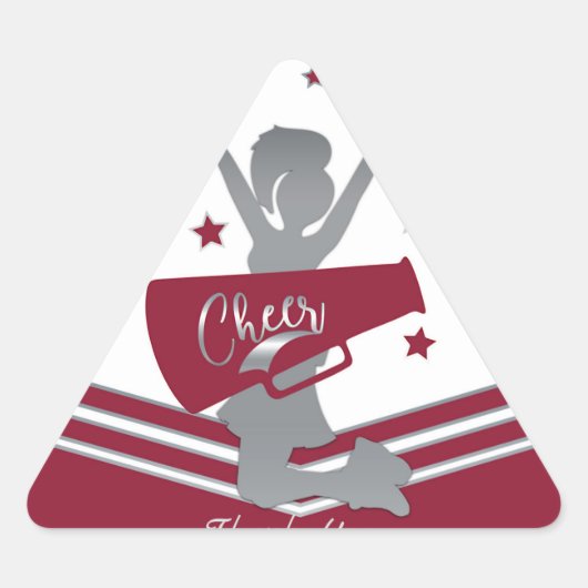Maroon & Silver Stars Cheer Cheer-vooraanstaand Pa Sticker (Voorkant)