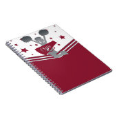 Maroon Silver Stars Cheer-leading Notitieboek (Rechterzijde)