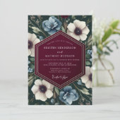 Maroon Slate Chiaroscuro Wedding Kaart (Staand voorkant)