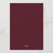 Maroon Slate Somber Bloom Wedding Kaart (Achterkant)