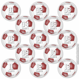 maroon soccer team colors gifts for 13 players sticker