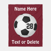 Maroon Soccer Throw Blanket PERSONALIZED Fleece Deken (Voorkant)