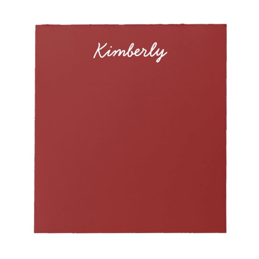 Maroon Solid Color Notitieblok (Voorkant)