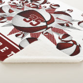 Maroon Sportruimte Meisjes Basketballen Sterren Sherpa Deken (3/4)