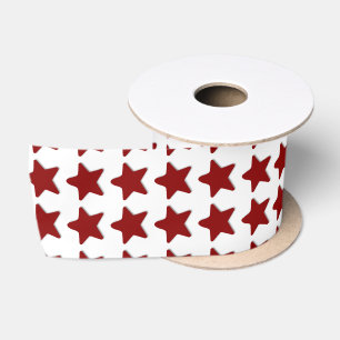 MAROON STARS met WITTE achtergrond V12 Satijnen Lint