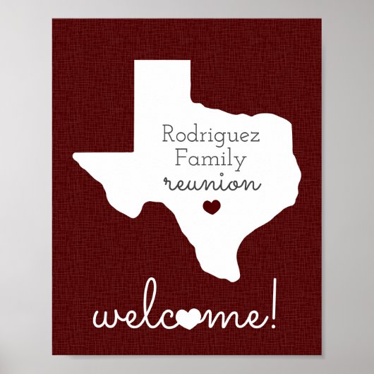 Maroon State of Texas Family Reunion Poster (Voorkant)