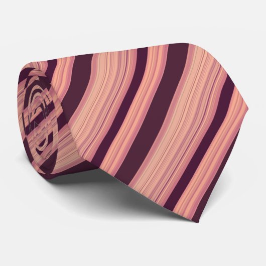Maroon Striped Pattern Stropdas (Opgerold)