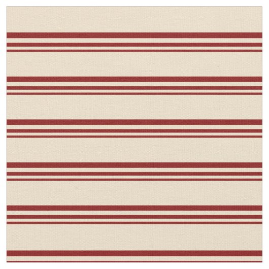 Maroon & Tan Stripes Stof (Close Up)