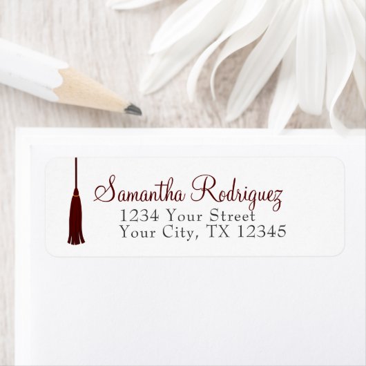 Maroon Tassel Afstuderen Label (Insitu)