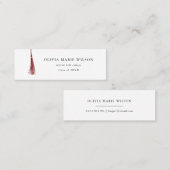 Maroon Tassel Graduation Name Card Mini Visitekaartje (Voorkant / Achterkant)
