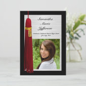 Maroon Tassel met fotograaf Kaart (Staand voorkant)