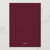 Maroon & Teal Autumnal Bloom Wedding Kaart (Achterkant)