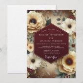 Maroon Teal Still Life Wedding Kaart (Voorkant / Achterkant)