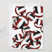 Maroon Team Kleuren Volleyballen Jongens Meisjes V Kaart (Achterkant)