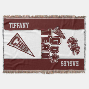 Maroon Team Spirit Cheerleader Custom Blanket Deken