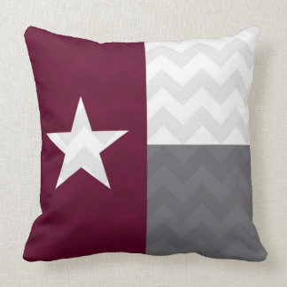 Maroon Texas Flag Chevron Kussen