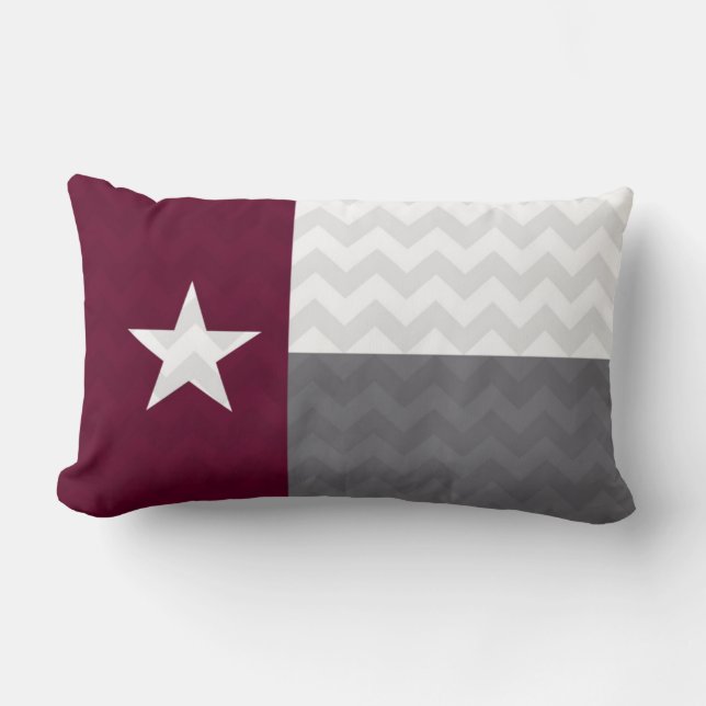 Maroon Texas Flag Chevron Kussen (Voorkant)