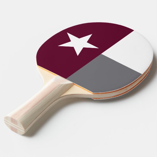 Maroon Texas Flag Tafeltennisbatje (Voorkant Gekanteld)