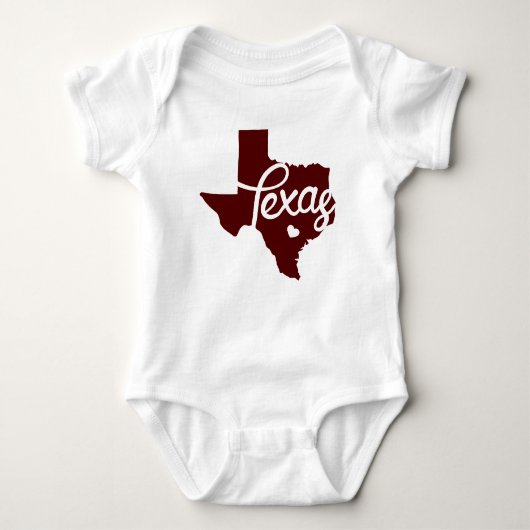 Maroon Texas Heart Romper (Voorkant)