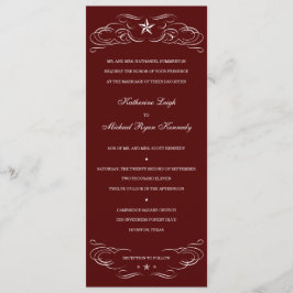 Maroon Texas Lone Star Wedding Invitations Kaart