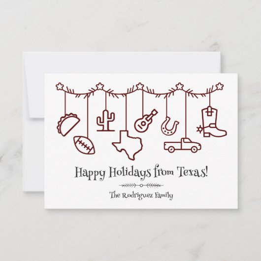 Maroon Texas Vakantie Hangende Iconen (Voorkant)
