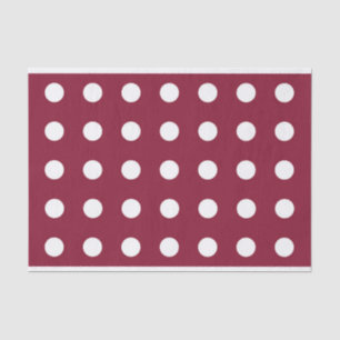 Maroon Tissue Paper met White Polka Dots Tissuepapier