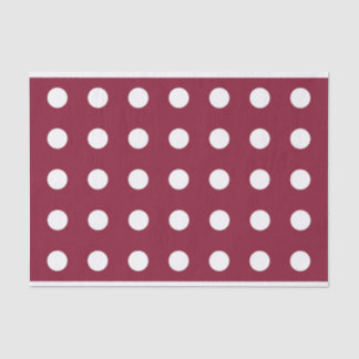 Maroon Tissue Paper met White Polka Dots Tissuepapier