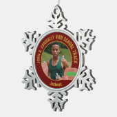 Maroon Track & Field Photo High School Runner Tin Sneeuwvlok Ornament (Rechts)