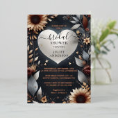 Maroon Traditionele Herfst Bourgondië Vrijgezellen Folie Uitnodiging (Staand Voorkant)