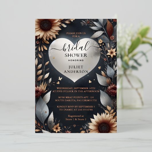 Maroon Traditionele Herfst Bourgondië Vrijgezellen Folie Uitnodiging (Staand Voorkant)