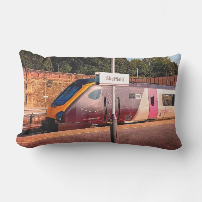 Maroon-trein Buitenkussen (Voorkant)