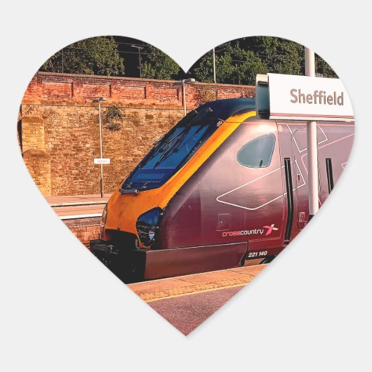 Maroon-trein Hart Sticker (Voorkant)