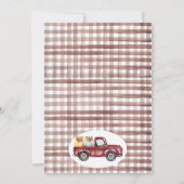 Maroon Truck pompoen bladeren hooi 1e verjaardag Kaart (Achterkant)