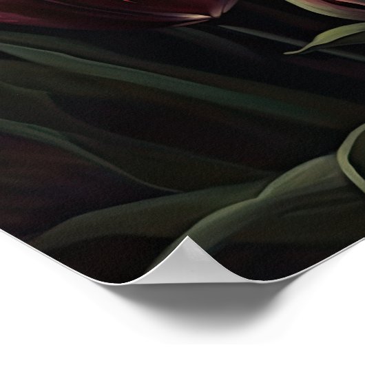 Maroon Tulip Flowers Art Print Poster (Hoek)