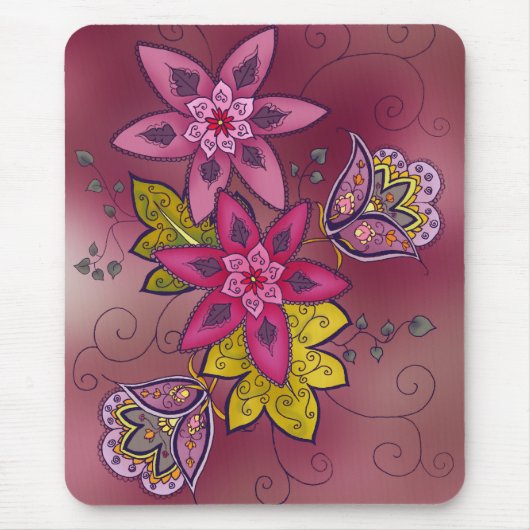Maroon Tulip Mousepad Muismat (Voorkant)